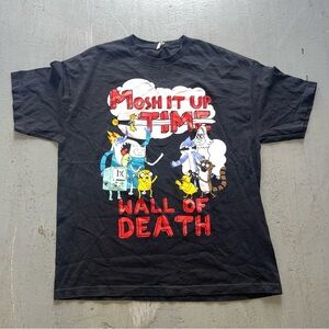 Adventure Time “Mosh It Up / Wall of Death” hardcore scene tee shirt black